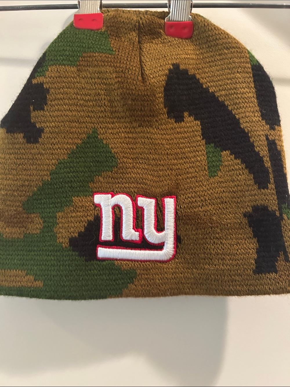 NY Giants camouflage Kids Camo Beanie Green/Brown knit hat embroidered Logo OS
